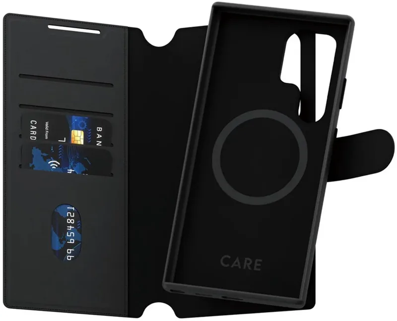 CARE by PanzerGlass Tango 2 in 1 Wallet Case geschikt voor MagSafe geschikt voor Samsung Galaxy S24 Ultra - Black by PanzerGlass in Black – product photo