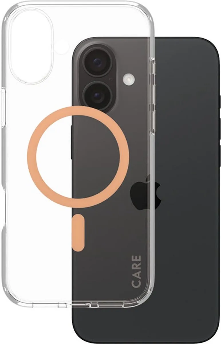 CARE by PanzerGlass Urban Combat Case geschikt voor MagSafe geschikt voor iPhone 16 Plus - Peachy de PanzerGlass en Transparent – photo produit