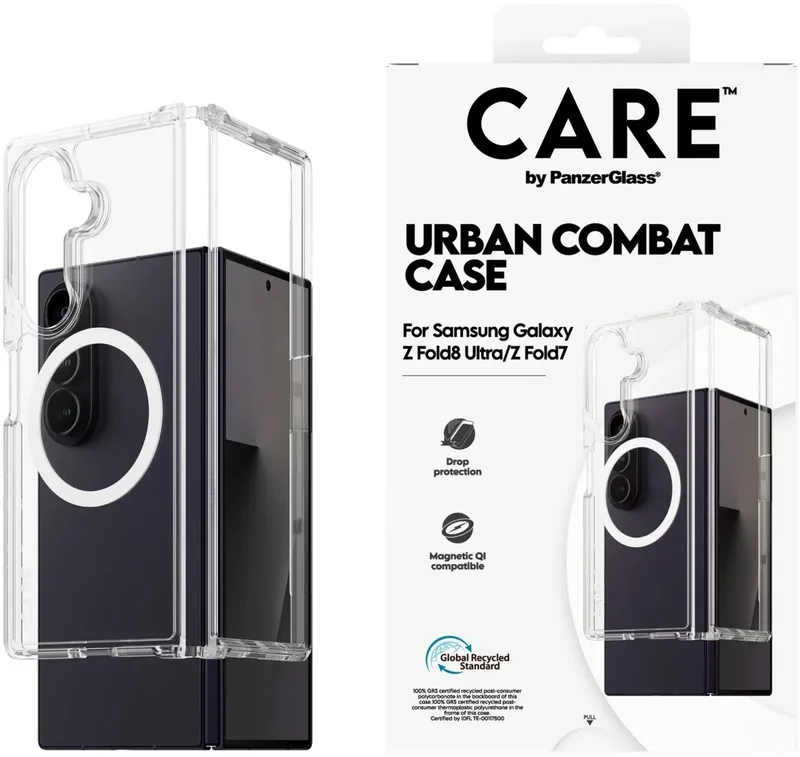 CARE by PanzerGlass Urban Combat Case geschikt voor Samsung Galaxy Z Fold 8 Ultra / Fold 7 by PanzerGlass in Transparent – product photo