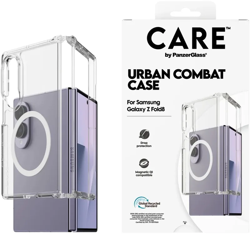 CARE by PanzerGlass Urban Combat Case geschikt voor Samsung Galaxy Z Fold 8 by PanzerGlass in Transparent – product photo