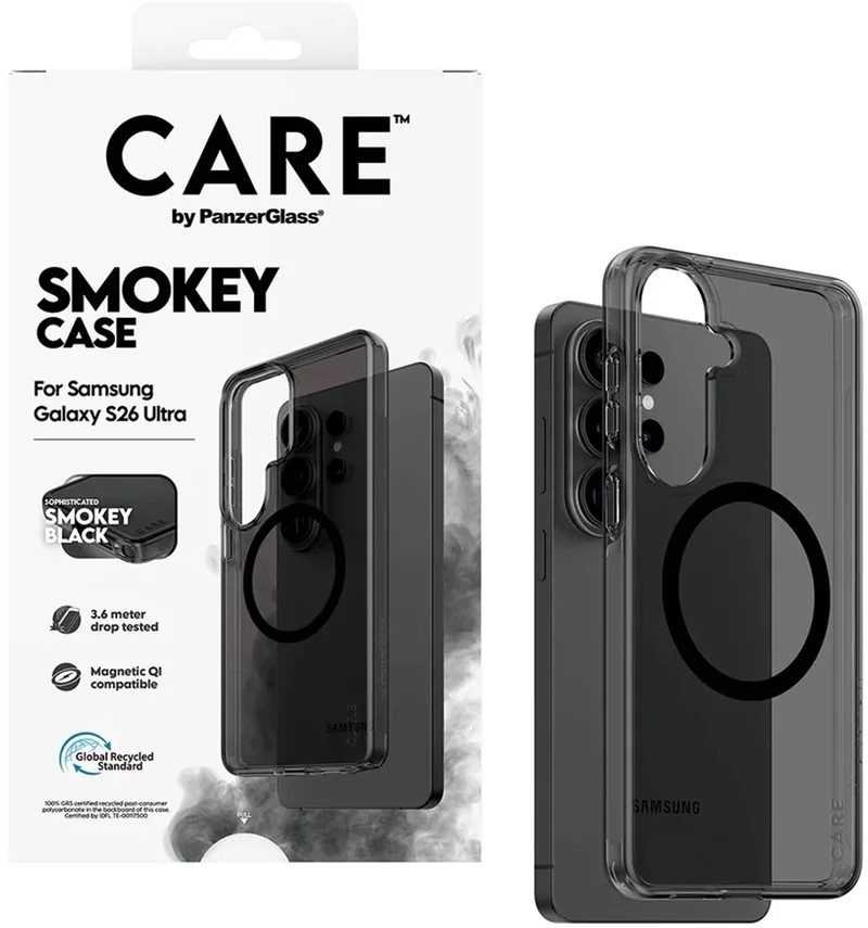 CARE by PanzerGlass Urban Explorer Case Smokey w. - Qi Samsung Galaxy S26 Ultra fra PanzerGlass i Sort – produktbillede