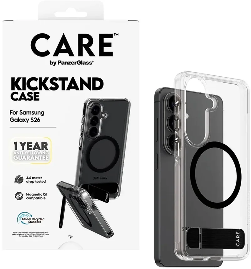 CARE by PanzerGlass Urban Explorer Transparante geschikt voor MagSafe backcover met Kickstand geschikt voor Samsung Galaxy S26 de PanzerGlass en Transparent – photo produit