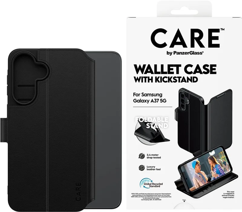CARE by PanzerGlass Wallet Case w. Kickstand Samsung Galaxy A37 5G fra PanzerGlass i Gennemsigtig – produktbillede