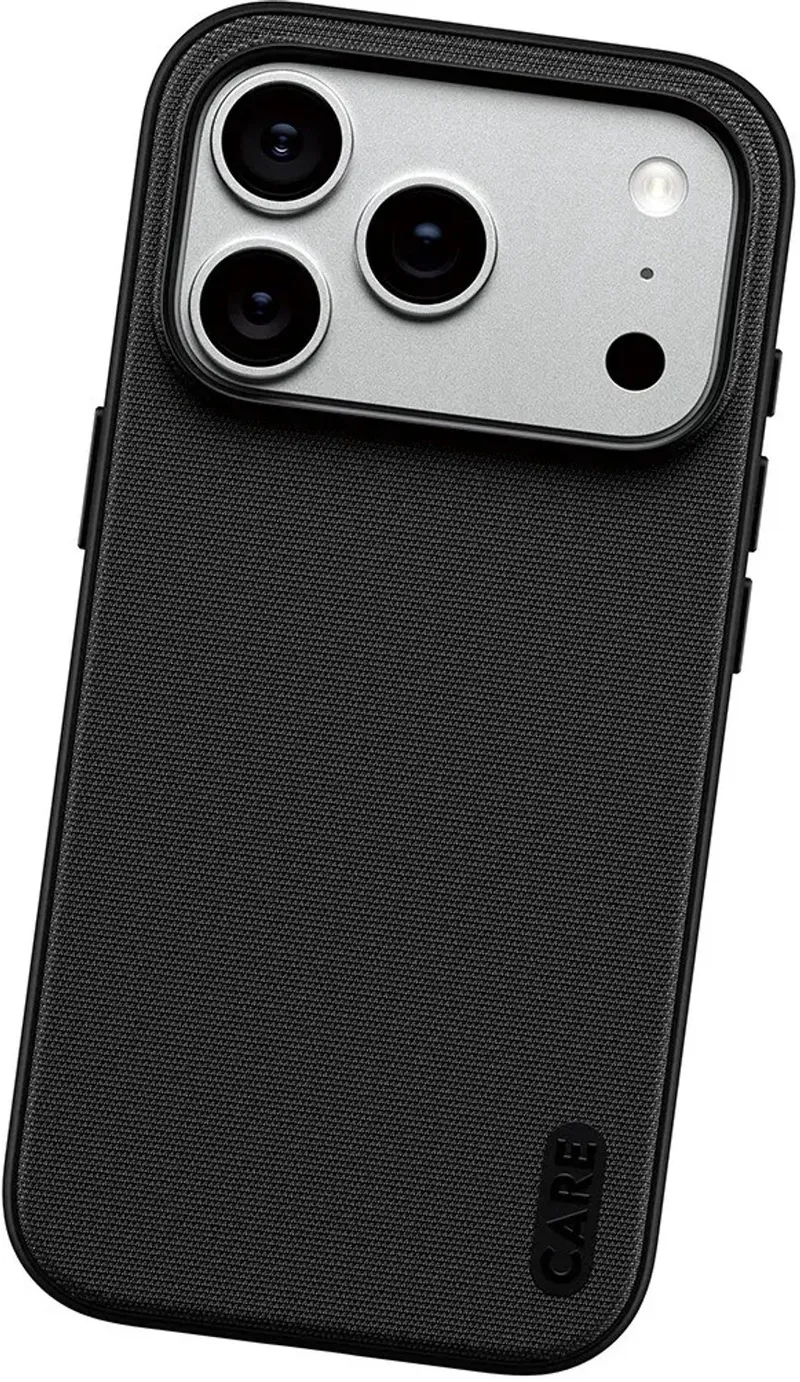 CARE™ by ® Fusion Fabric Case Black w. MagSafe iPhone 18 Pro | 17 Pro mobiele telefoon behuizingen 16 cm (6.3) Hoes van PanzerGlass in Zwart – productfoto