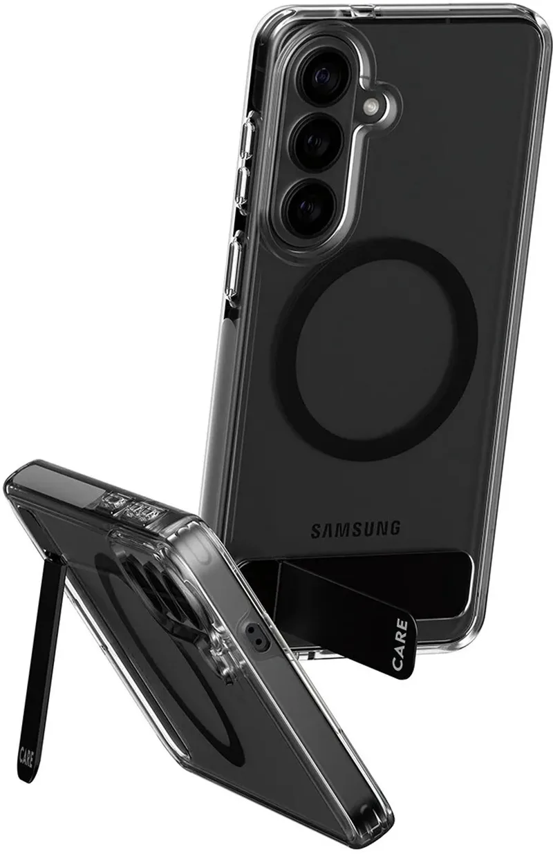 CARE™ by ® Kickstand Case Transparent w. Qi Samsung Galaxy S26+ mobiele telefoon behuizingen Hoes de PanzerGlass en Transparent – photo produit