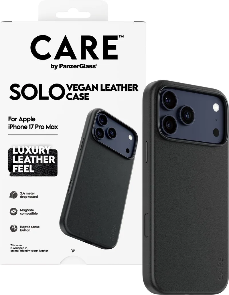 CARE™ by ® Solo Case Black iPhone 17 Pro Max mobiele telefoon behuizingen Hoes by PanzerGlass in Black – product photo