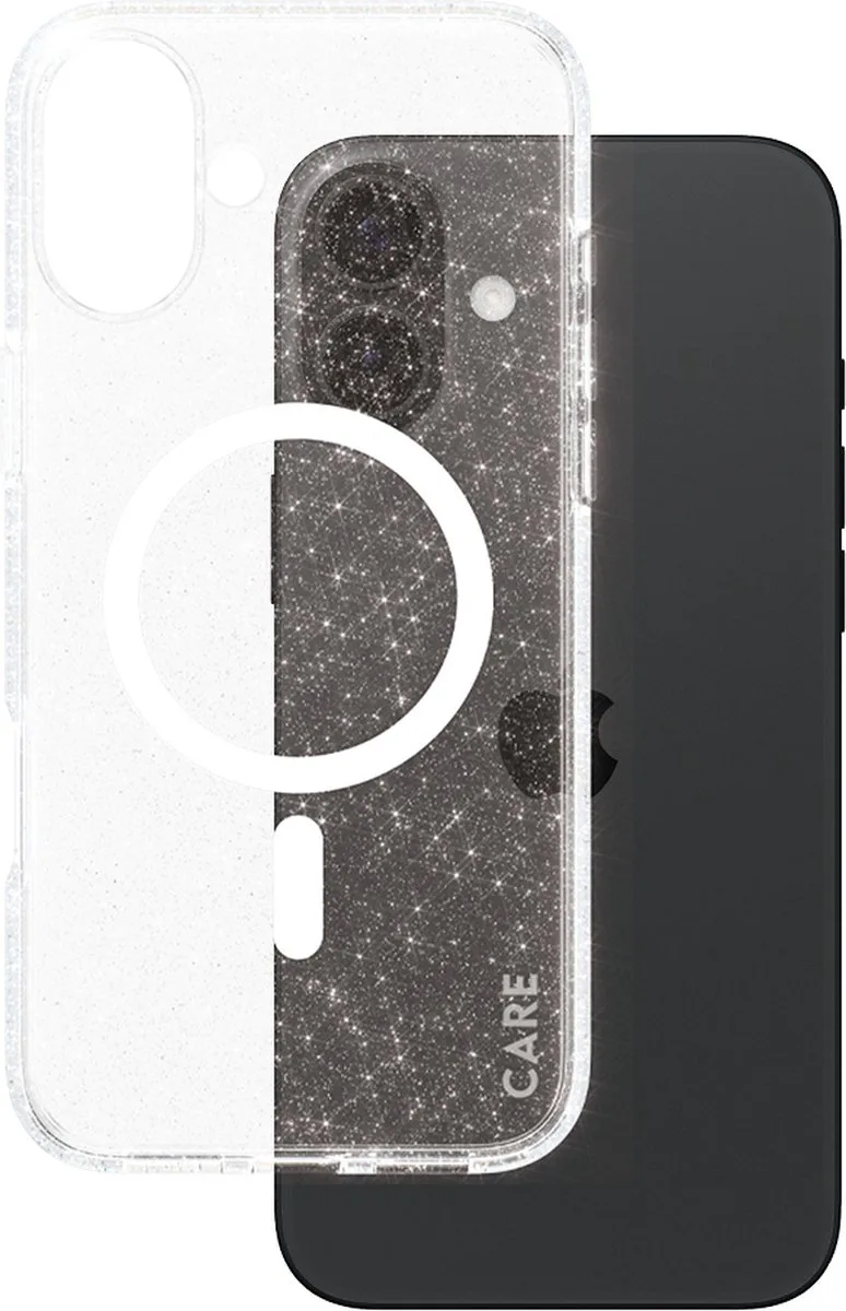 CARE™ by ® Star Lit Case w. White MagSafe iPhone 16 Plus mobiele telefoon behuizingen Hoes by PanzerGlass in Transparent – product photo