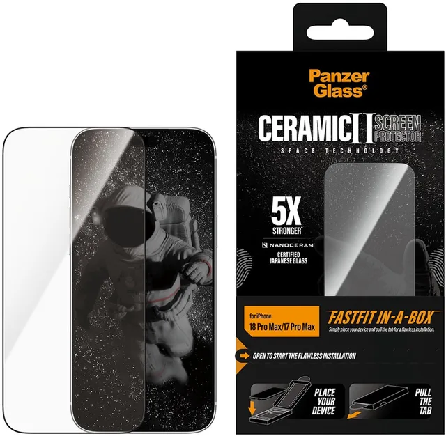 Ceramic Screenprotector FastFit in-a-box geschikt voor Apple iPhone 18 Pro Max / 17 Pro Max