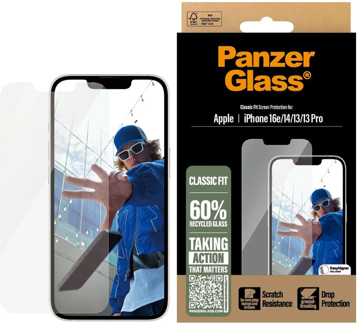 Classic Fit iPhone 17e Glazen Screenprotector - Case Friendly de PanzerGlass – photo produit