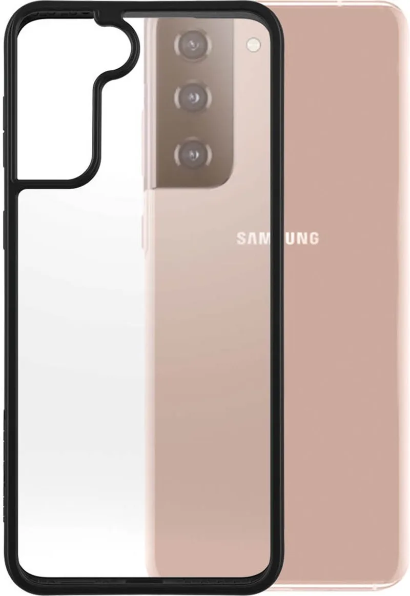 ClearCase AntiBacterial geschikt voor Samsung Galaxy S21 Plus hoesje - Zwart från PanzerGlass i Svart, Transparent – produktbild