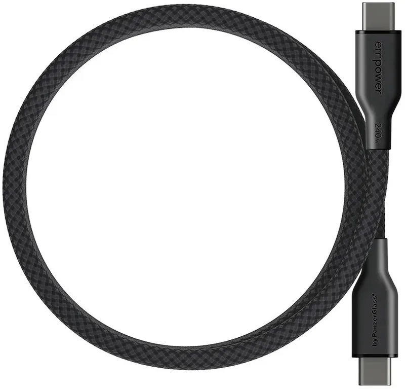 empower™ by ® Magnetic 240W USB-C to USB-C Cable | USB 2.0 | 1.5M | Space Black USB-kabel 1,5 m by PanzerGlass in Transparent – product photo