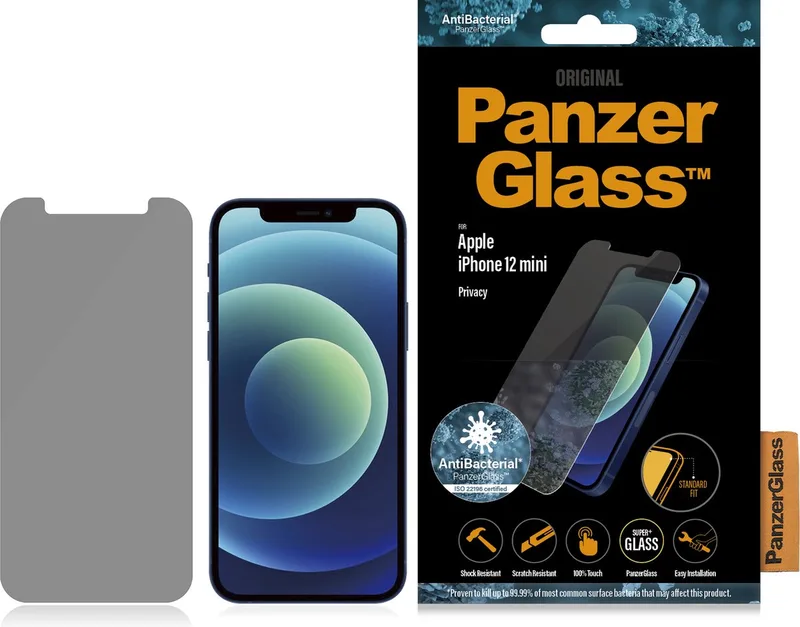 Gehard Glas Privacy Screenprotector Geschikt voor Apple iPhone 12 Mini by PanzerGlass – product photo