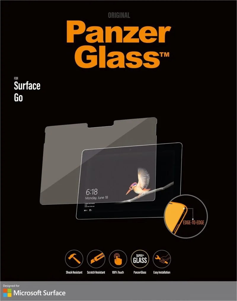Gehard Glas Screenprotector Geschikt voor Microsoft Surface Go 2 - Zwart från PanzerGlass – produktbild