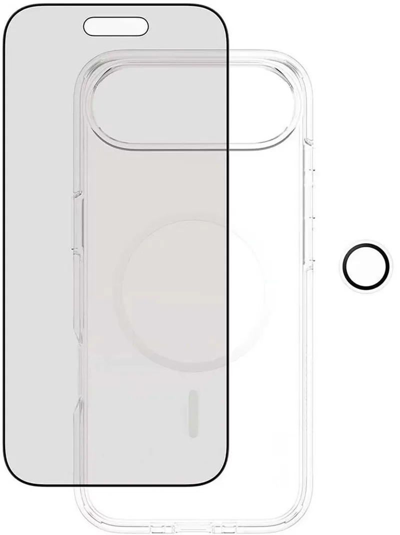 Hoesje geschikt voor iPhone Air - 3-in-1 Set Flagship Series Privacy Filter van PanzerGlass in Transparant zwart – productfoto