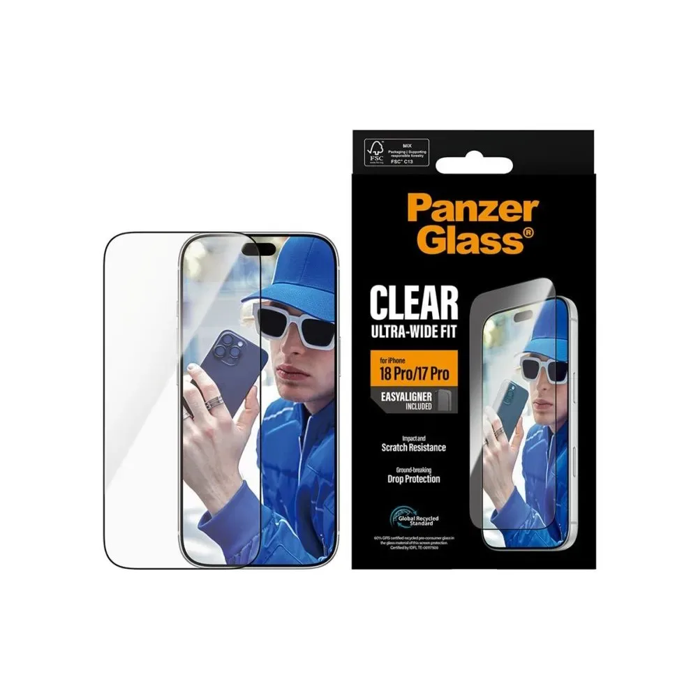 Displayschutz Ultra-Wide Fit, iPhone 18 Pro/17 Pro von PanzerGlass – Produktfoto