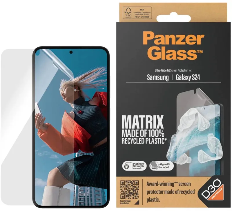 Matrix D3O Ultra-Wide Screen Protector Aligner Geschikt voor Samsung Galaxy S24 by PanzerGlass – product photo