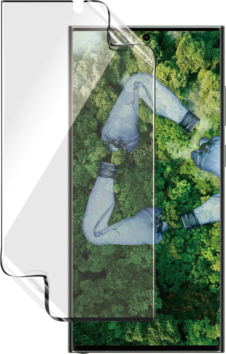 Matrix Hybrid Screen Protector voor de Samsung Galaxy S23 Ultra - Display Folie Antibacterieel - Gerecycled Plastic - Compatibel met Fingerprint - Case Friendly van PanzerGlass – productfoto
