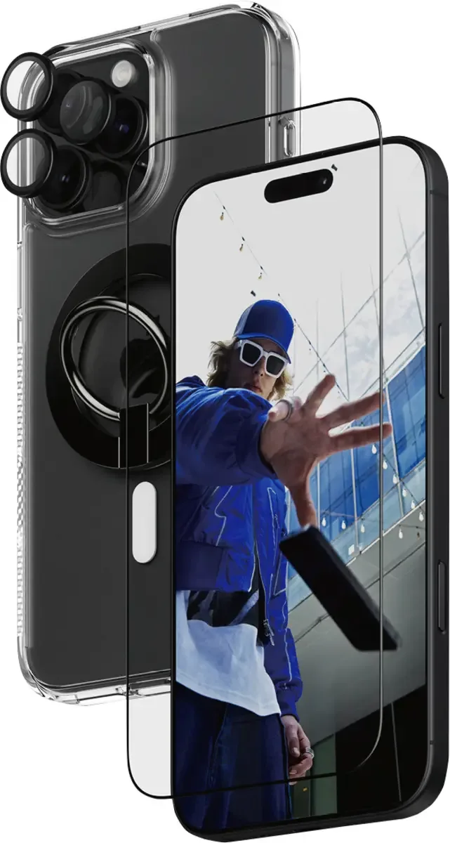 PanzerGlass 4-in-1 Protection B1294+2864+1284+S Screenprotector (glas) Apple iPhone 16 Pro Max 1 stuk(s) Anti-vingerafdruk, Krasvast van PanzerGlass in Transparant – productfoto