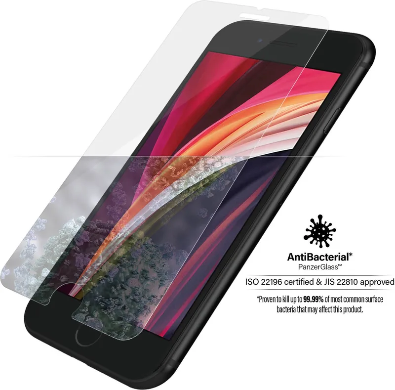 Premium Screenprotector voor Apple iPhone 6/6s/7/8/SE (2020, 2e gen.) - Standard Fit från PanzerGlass – produktbild