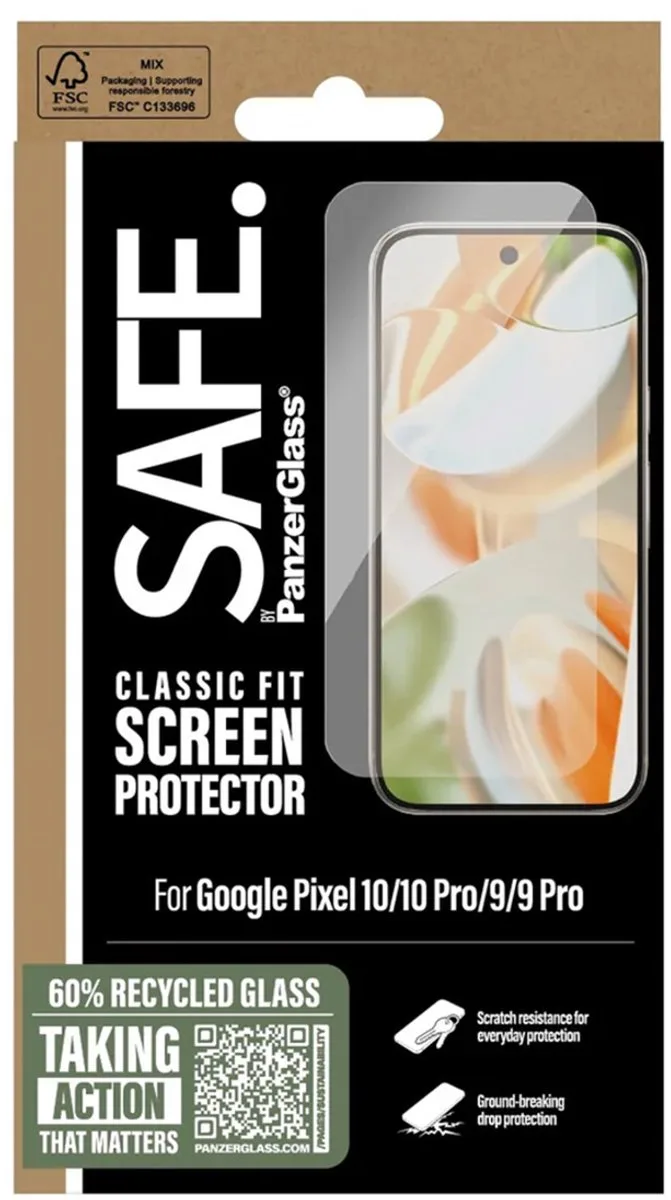 SAFE by PanzerGlass Classic Fit Screenprotector voor de Google Pixel 10 / 10 Pro van PanzerGlass – productfoto