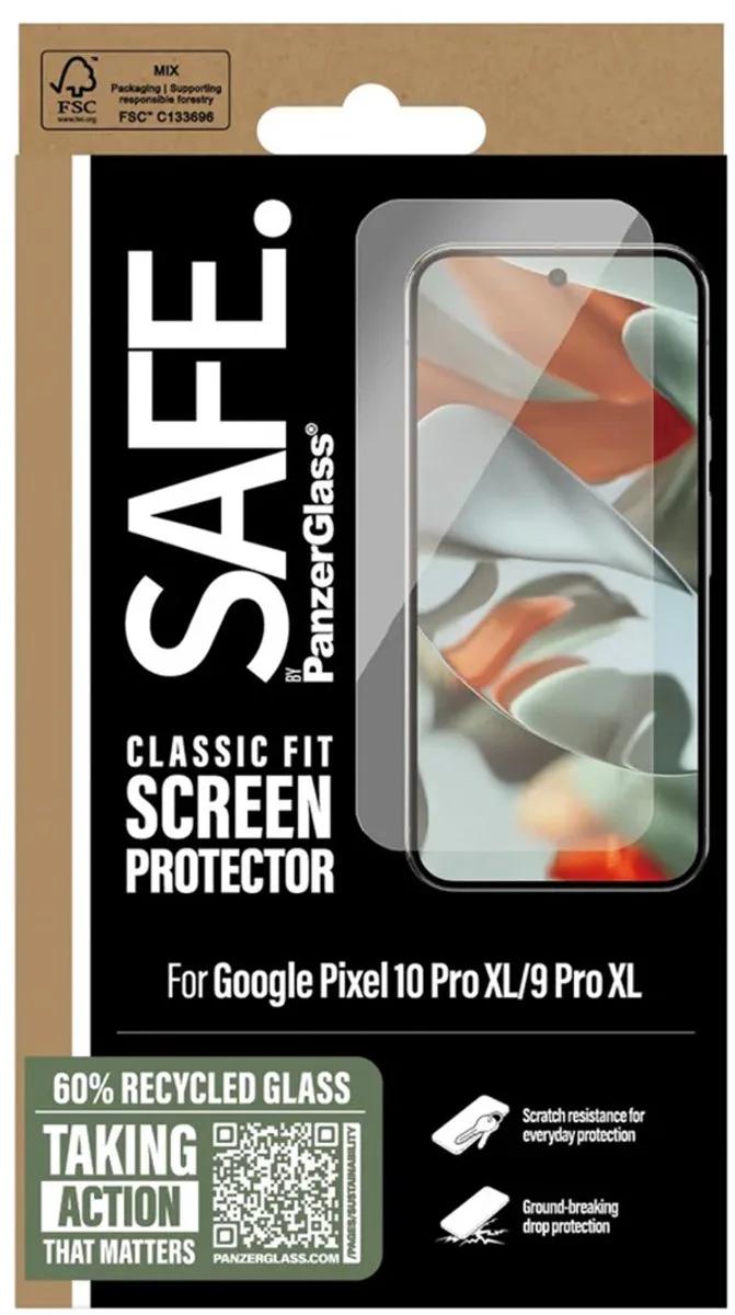 SAFE by PanzerGlass Classic Fit Screenprotector voor de Google Pixel 10 Pro XL by PanzerGlass – product photo