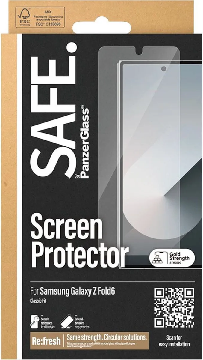 SAFE by PanzerGlass Ultra-Wide Fit Screenprotector geschikt voor Samsung Galaxy Z Fold 6 by PanzerGlass – product photo