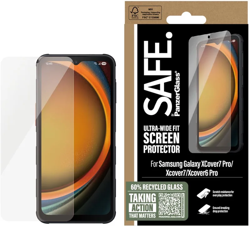 SAFE by PanzerGlass Ultra-Wide Fit Screenprotector geschikt voor Samsung Galaxy Xcover 6 Pro / 7 / 7 Pro by PanzerGlass – product photo
