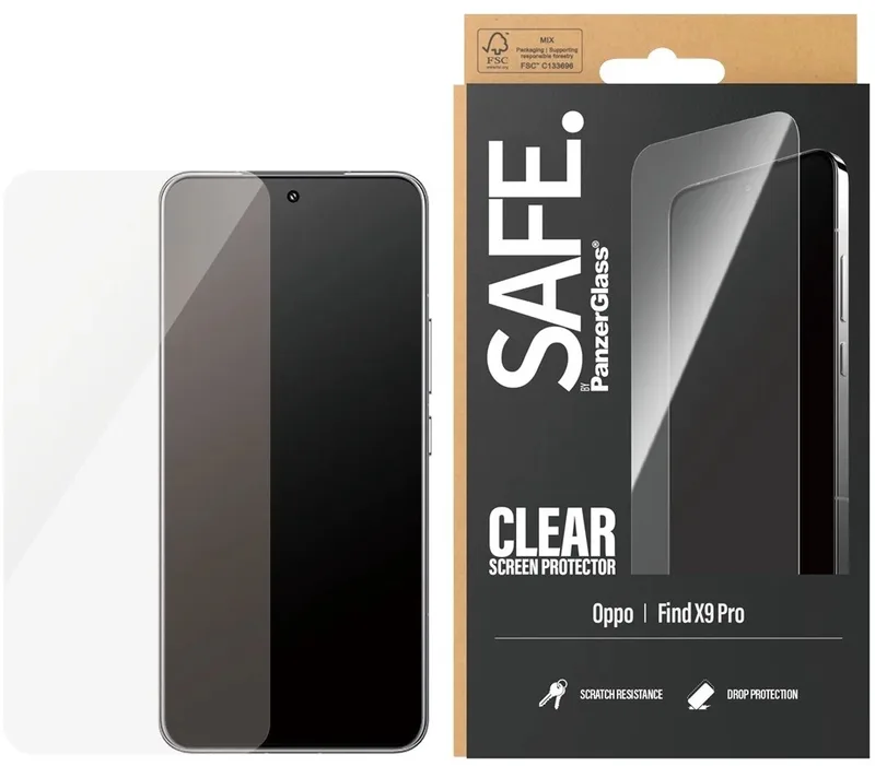 SAFE by PanzerGlass Ultra-Wide Fit Screenprotector voor de Oppo Find X9 Pro fra PanzerGlass – produktbillede