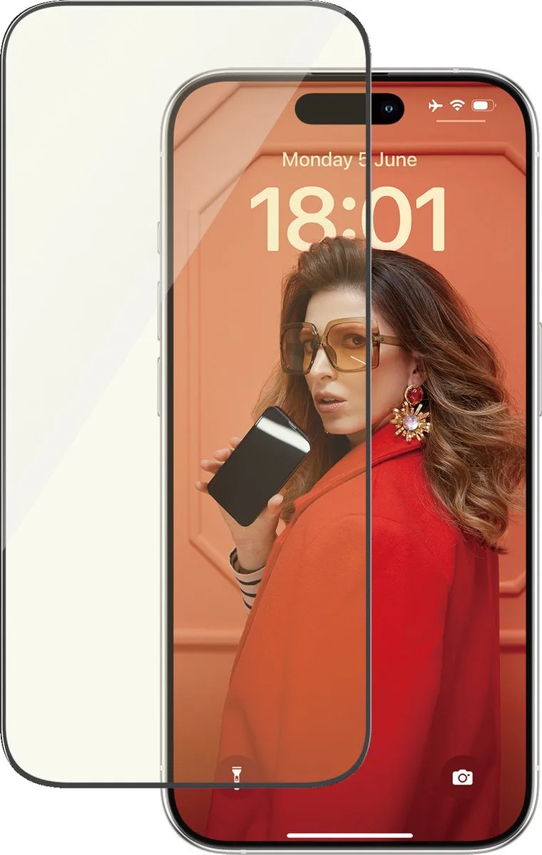 Screenprotector geschikt voor Apple iPhone 15 Pro Glazen | PanzerGlass Ultra-Wide Fit Screenprotector Anti-Glare - Case Friendly + Installatie Frame by PanzerGlass – product photo
