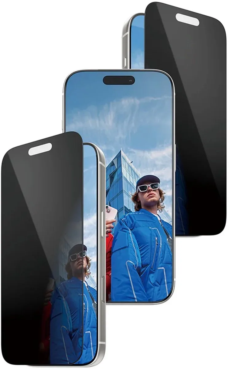 Screenprotector geschikt voor Apple iPhone 17 Pro Glazen | PanzerGlass FastFit Screenprotector Privacy - Case Friendly - Zwart by PanzerGlass – product photo