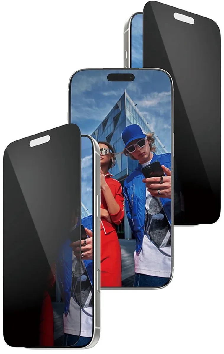 Screenprotector geschikt voor Apple iPhone 17 Pro Max Glazen | PanzerGlass FastFit Screenprotector Privacy - Case Friendly - Zwart by PanzerGlass – product photo