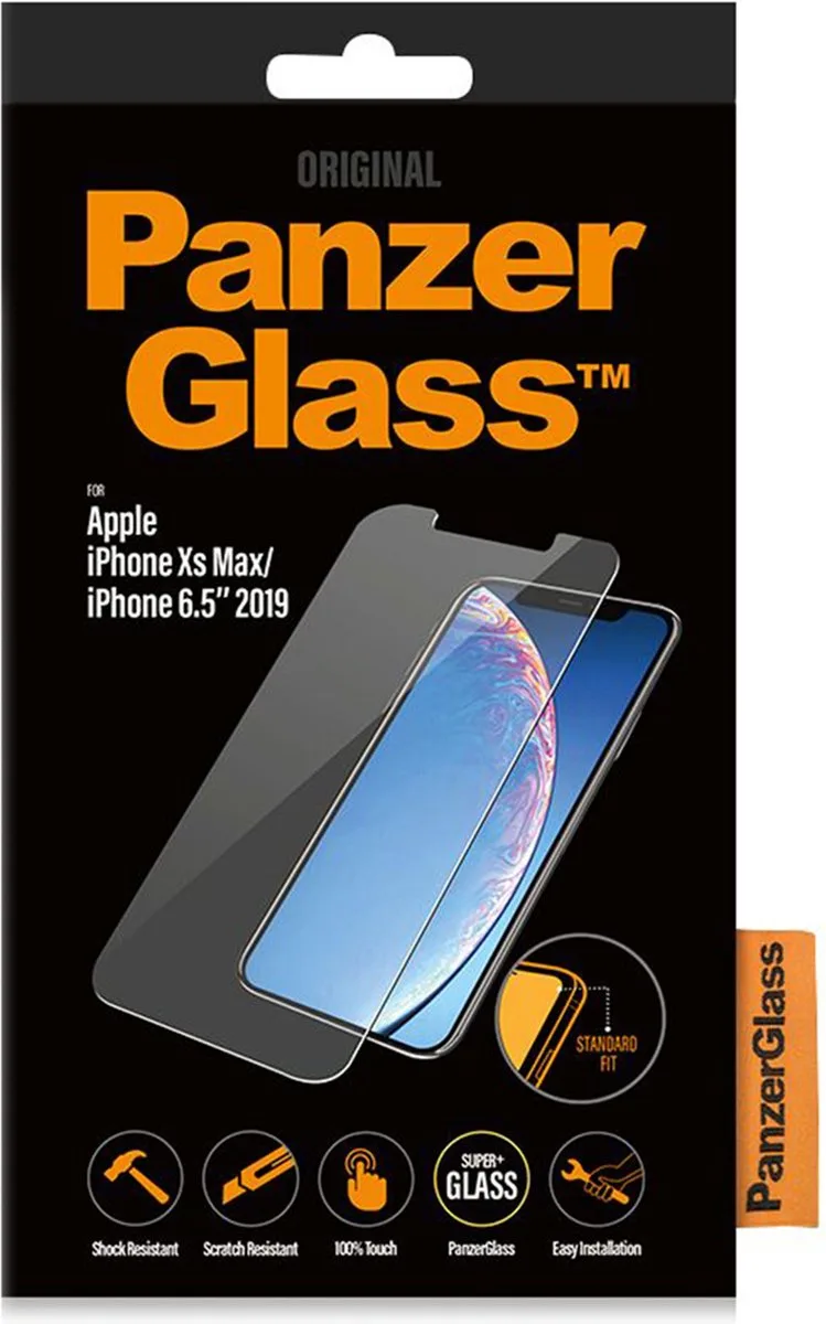 Screenprotector geschikt voor Apple iPhone XS Max Glazen | PanzerGlass Standard Fit Screenprotector - Case Friendly by PanzerGlass – product photo