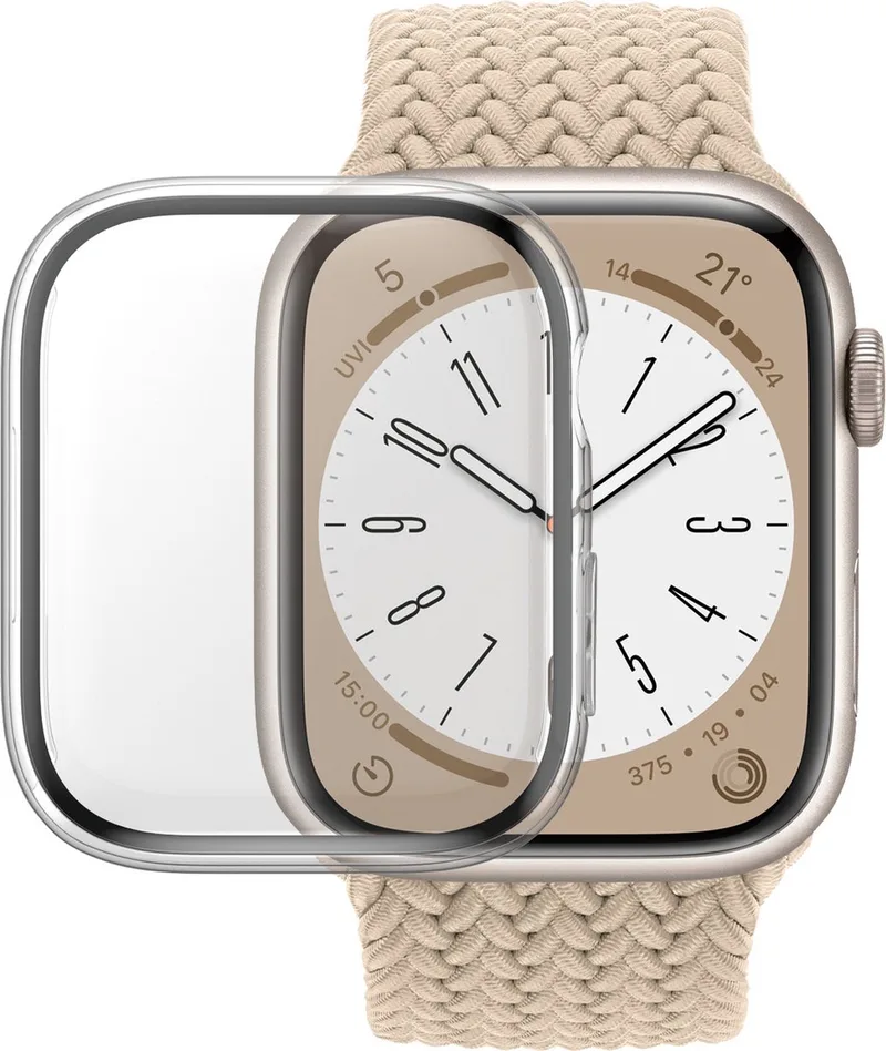 Screenprotector geschikt voor Apple Watch - 45 mm Glazen | PanzerGlass Full Body Protector - Case Friendly by PanzerGlass in Transparent – product photo