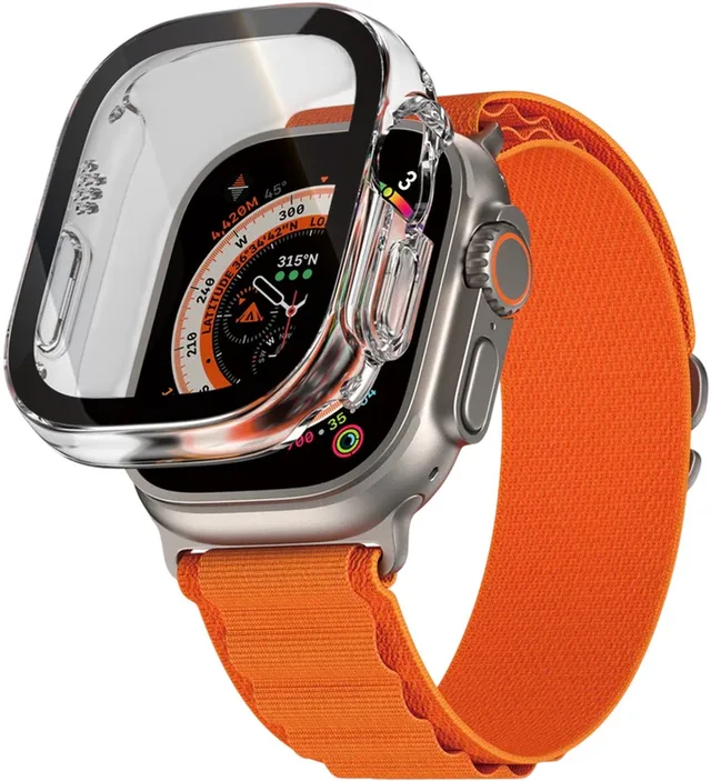 Screenprotector geschikt voor Apple Watch Ultra - 49 mm Glazen | PanzerGlass Full Body Protector - Case Friendly