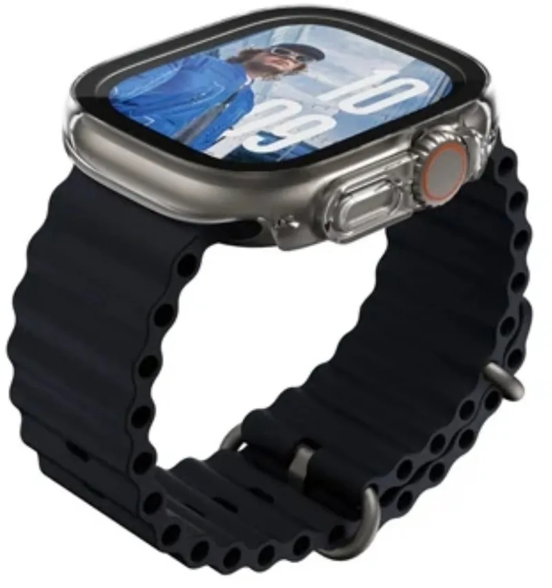 Screenprotector geschikt voor Apple Watch Ultra - 49 mm Glazen | PanzerGlass Slim Screenprotector by PanzerGlass in Transparent – product photo