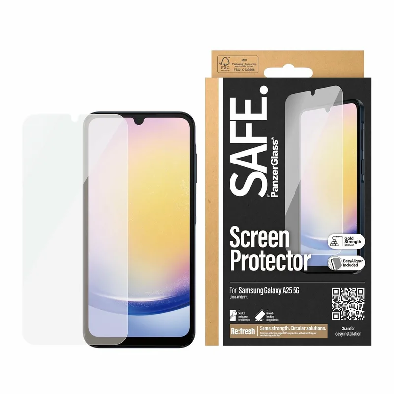 Screenprotector geschikt voor Samsung Galaxy A35 Glazen | PanzerGlass SAFE Screenprotector - Case Friendly by PanzerGlass – product photo