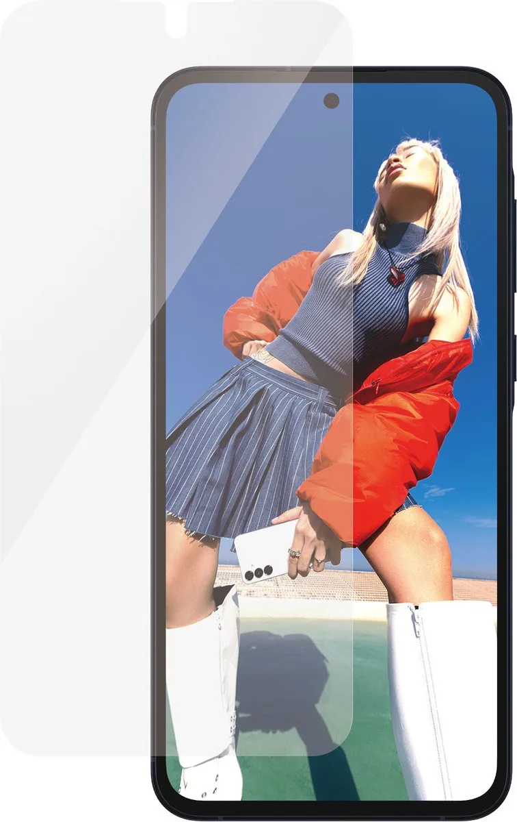 Screenprotector geschikt voor Samsung Galaxy A55 Glazen | PanzerGlass Ultra-Wide Fit Screenprotector - Case Friendly + Installatie Frame by PanzerGlass – product photo