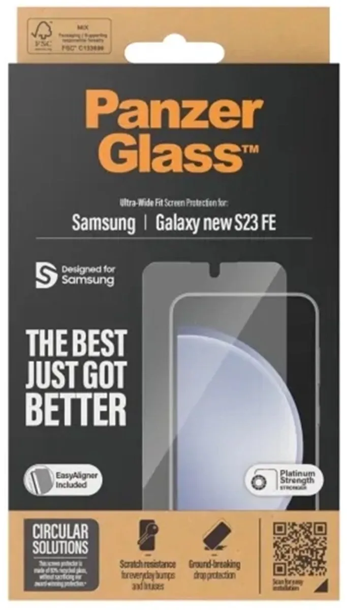 Screenprotector geschikt voor Samsung Galaxy S24 FE Glazen | PanzerGlass Ultra-Wide Fit Screenprotector - Case Friendly de PanzerGlass – photo produit