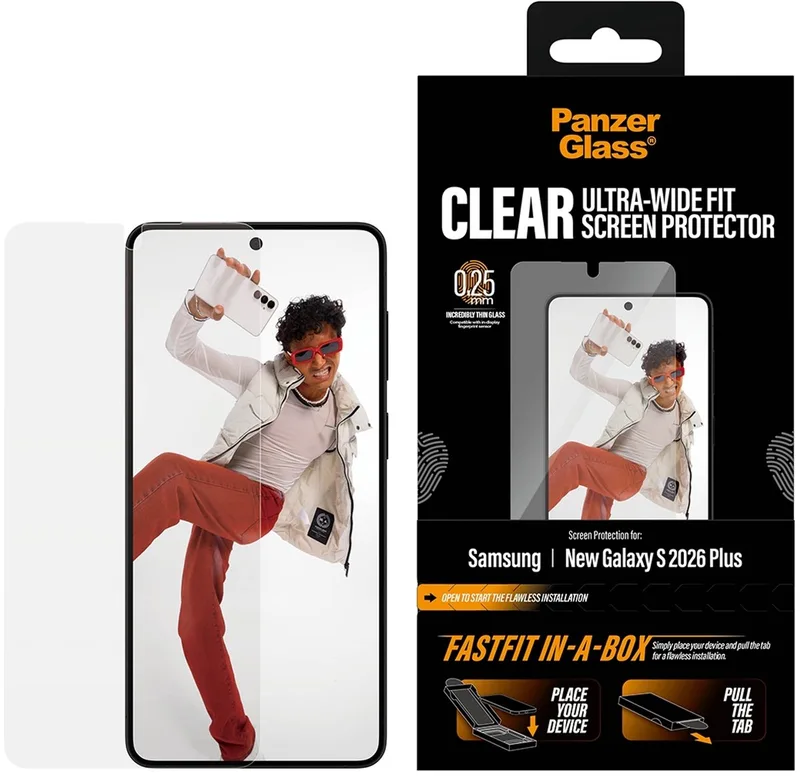 Screenprotector geschikt voor Samsung Galaxy S26 Plus Glazen | PanzerGlass Ultra-Wide Fit Screenprotector - Case Friendly by PanzerGlass – product photo