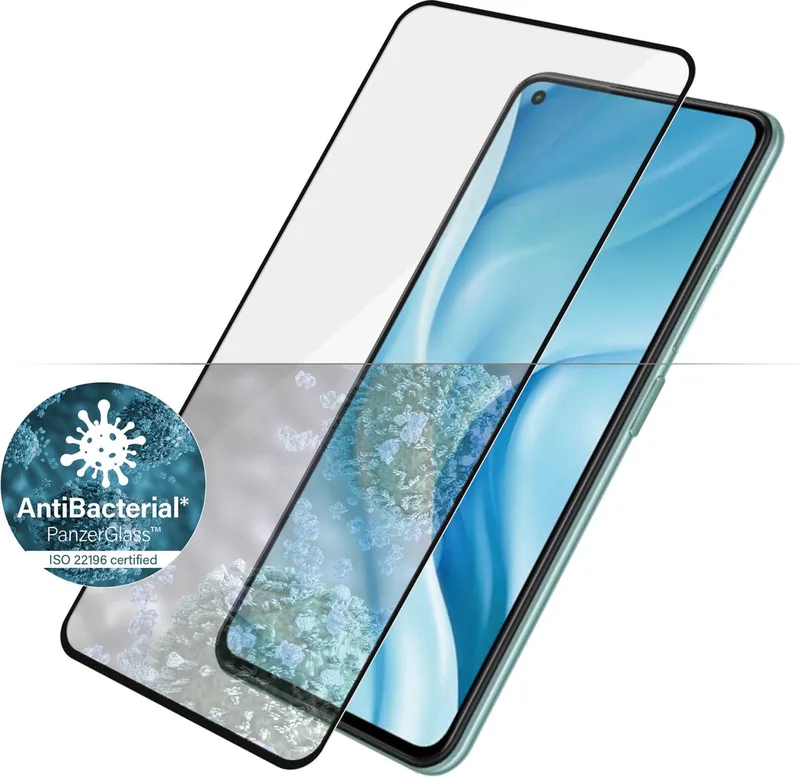 Screenprotector geschikt voor Xiaomi Mi 11 Lite Glazen | PanzerGlass Edge to Edge Screenprotector - Case Friendly - Zwart by PanzerGlass – product photo