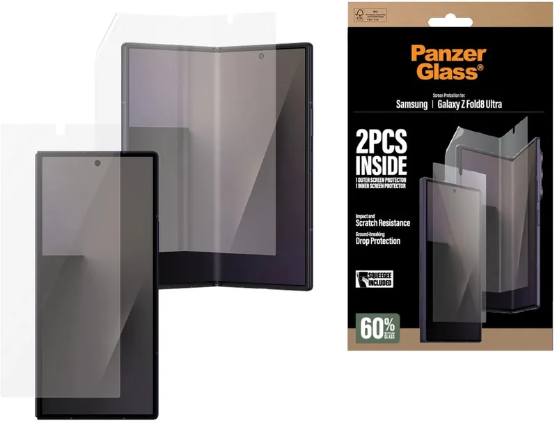 Screenprotector Glass & Film geschikt voor Samsung Galaxy Z Fold 8 Ultra van PanzerGlass – productfoto
