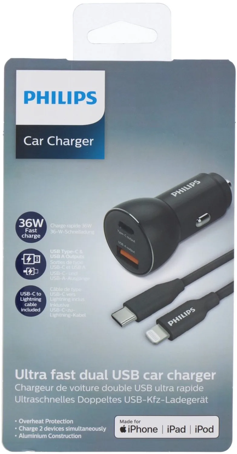 Car charger USB30W DLP2521L/04 från Philips i Svart – produktbild