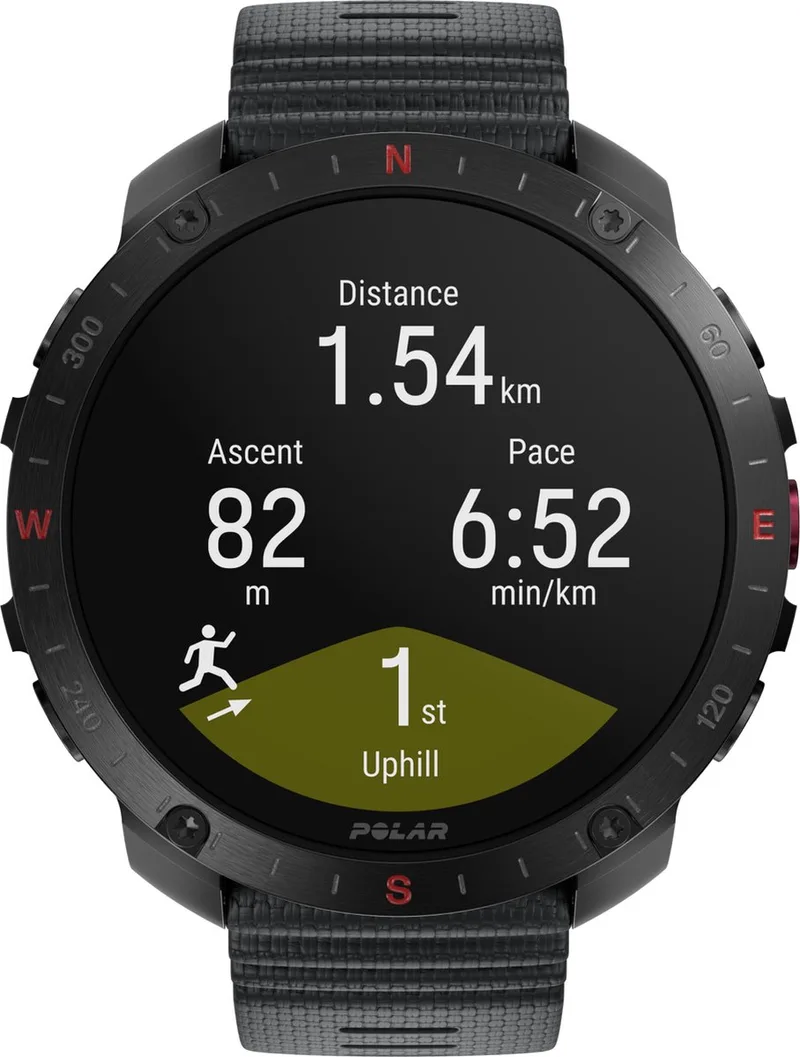 Grit X2 Pro Premium Outdoor Smartwatch, S/L fra Polar i Night Black – produktbillede