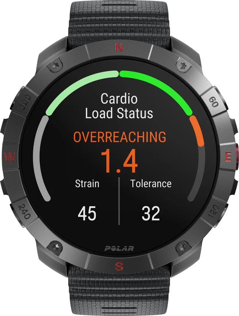 Grit X2 Pro TITAN Premium Outdoor Smartwatch, Brons leder M/L, extra Zwarte Silicone horlogebandje S/L von Polar in Titanium, Bronze, Schwarz – Produktfoto