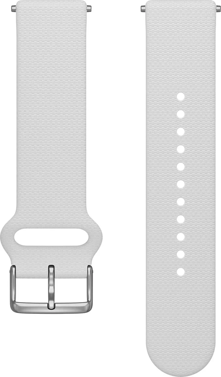 HORLOGEBANDJE 20 MM SILICONE Tunnel S-L Wit de Polar en Blanc – photo produit