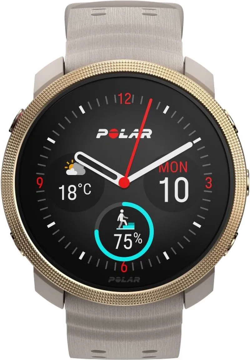 Vantage M3 Multisport Smartwatch - S en M/L van Polar in Greige, Goud – productfoto