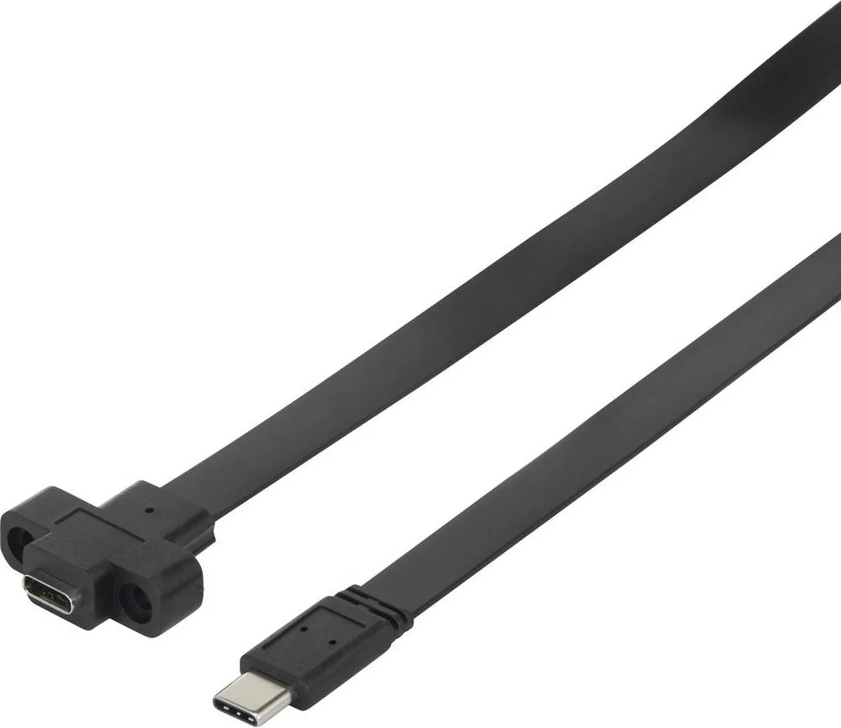RF-3415030 USB-kabel USB 3.2 Gen1 USB-C stekker, USB-C bus 0.25 m Schroefbaar, Zeer flexibel fra Renkforce i Sort – produktbillede