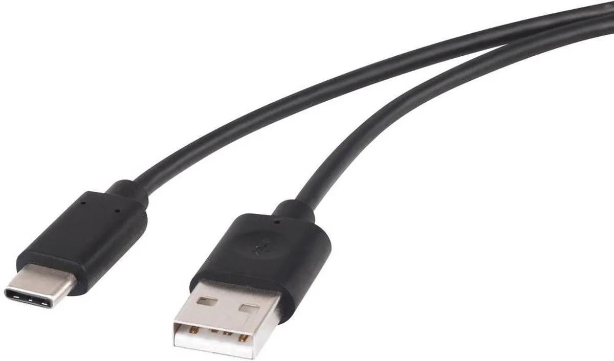 USB-kabel USB 2.0 USB-A-hanstik, USB-C® stik 1.50 m Sort forgyldte stik RF-4288950 fra Renkforce i Sort – produktbillede