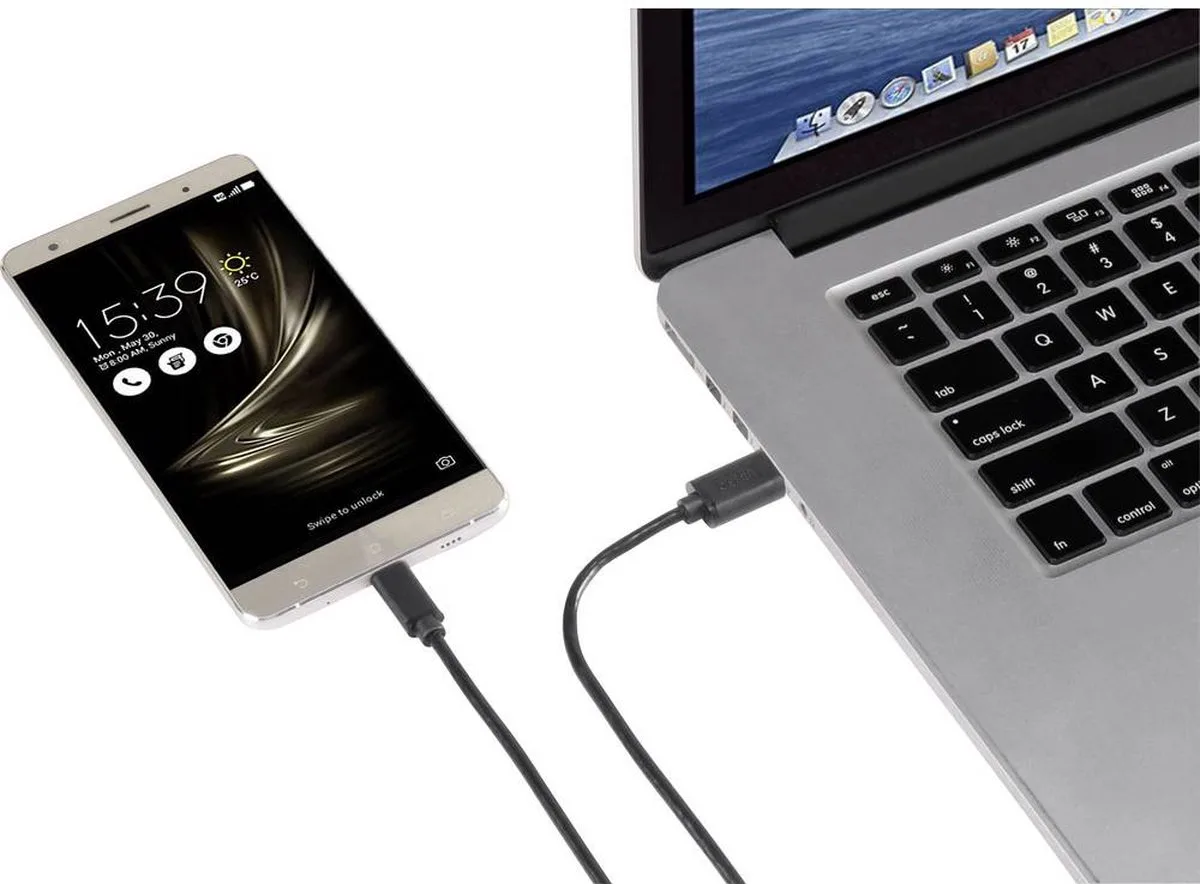 USB-kabel USB 3.2 Gen1 USB-A-hanstik, USB-C® stik 1.80 m Sort RF-4535906 fra Renkforce i Sort – produktbillede