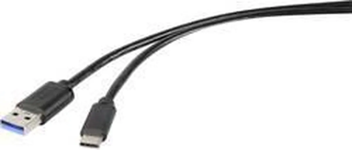 RF-4536472 USB-kabel USB 3.2 Gen1 USB-A stekker, USB-C stekker 0.30 m från Renkforce i Svart – produktbild